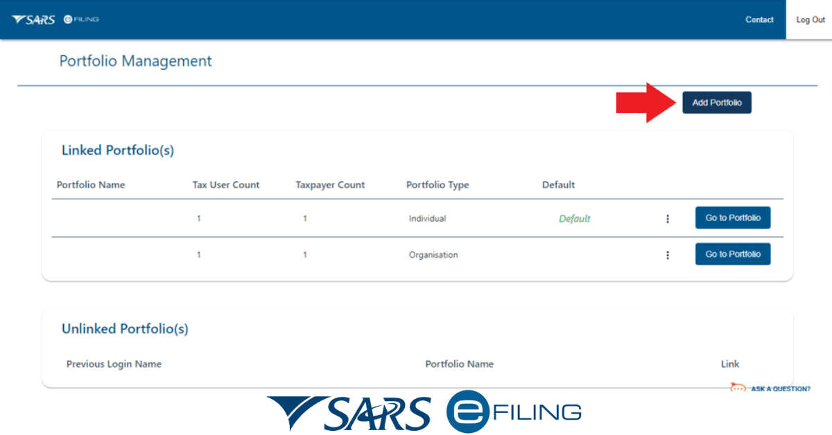 What is a Portfolio on SARS eFiling?