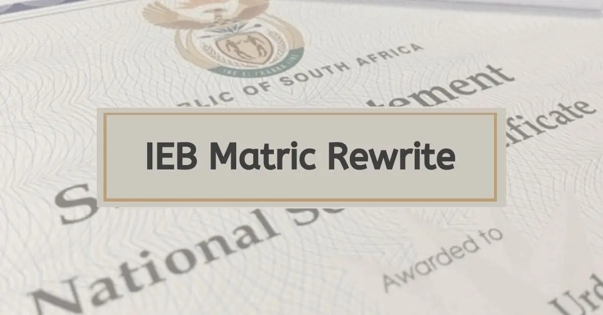 How to Apply For IEB Matric Rewrite