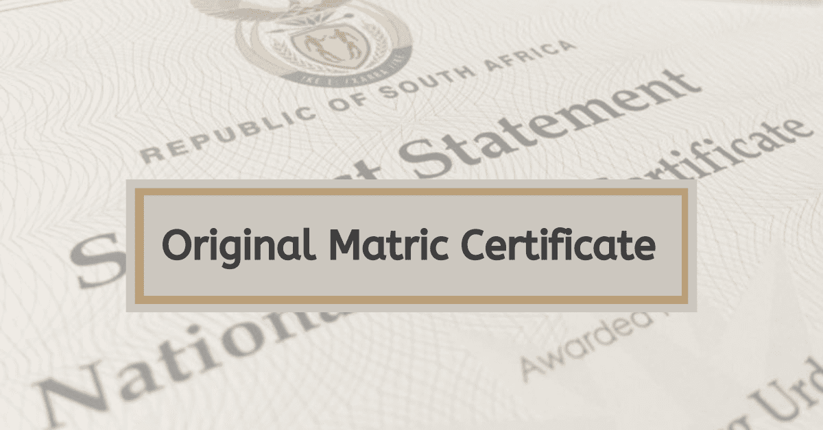 How to Replace Original Matric Certificate
